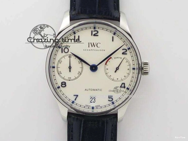 MIROTIME 0724 Timeless Portuguese Chrono IW371606 ZF 1:1 Best Edition Blue Dial on Black Leather Strap A 7099